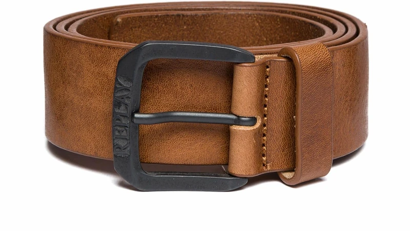 Replay men's leather belt, brown (Tan 045), 95 cm