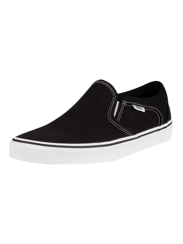 Vans Men's Mn Asher Sneaker, Black Canvas Black White 187, 10 UK