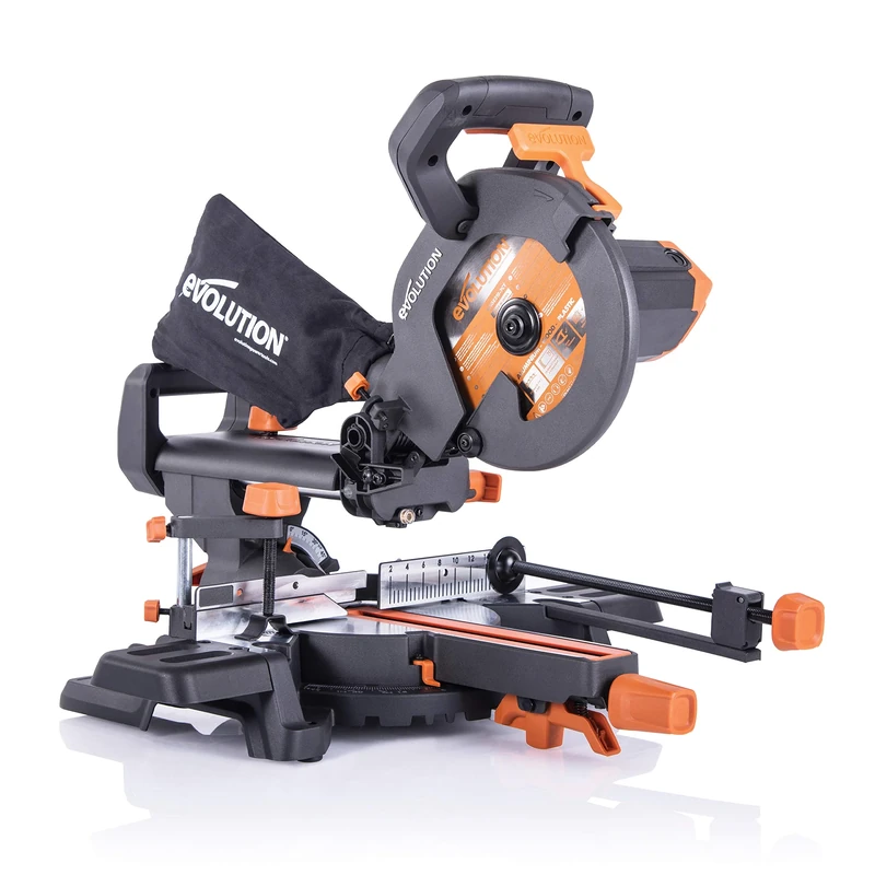 Evolution Power Tools R210SMS+ 210 mm Multi-Material Sliding Mitre Saw with Plus Pack, 230 V - Image 1