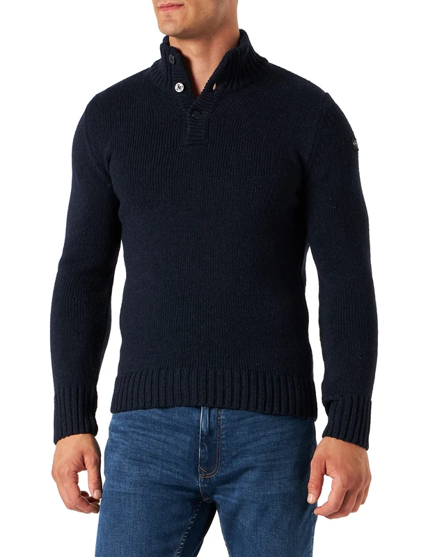Schott NYC Men's Ploutrider4 Sweater Not Applicable, Navy, XXX-Large