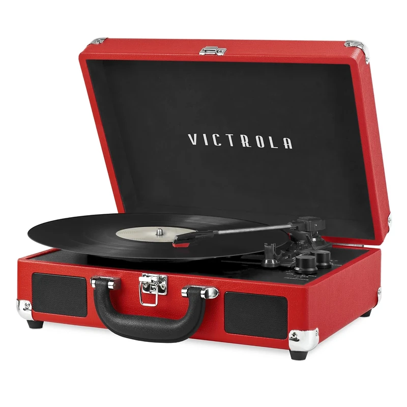 Victrola Journey Bluetooth Suitcase Record Player with Three-Speed Turntable | Red | VSC-550BT-RED-EU