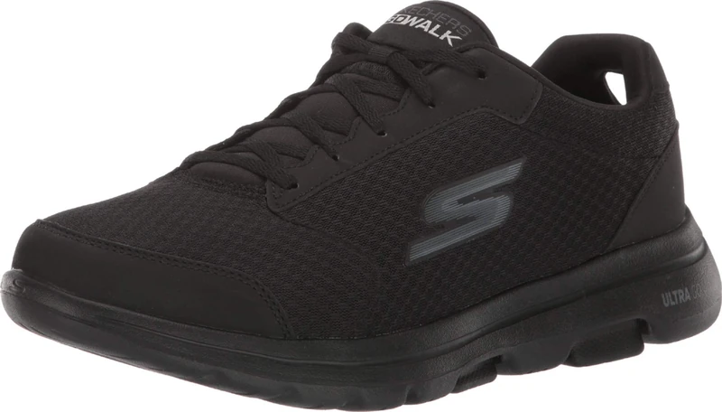 Skechers Men's Gowalk 5 Qualify-Athletic Mesh Lace Up Performance Walking Shoe Sneaker, Black, 7.5 UK