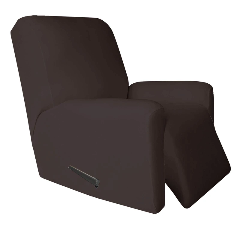 Easy-Going 4 Pieces Microfiber Stretch Recliner Slipcover – Spandex Soft Fitted Sofa Couch Cover, Washable Furniture Protector with Elastic Bottom for Kids,Pet (Recliner,Chocolate