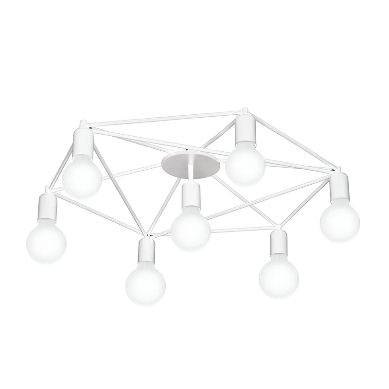 EGLO Staiti Ceiling Light 7 Bulb Ceiling Light Modern Minimalist Living Room Lamp Metal Bedroom Lamp in White Hallway Lamp Ceiling with E27 Socket Diameter 76 cm