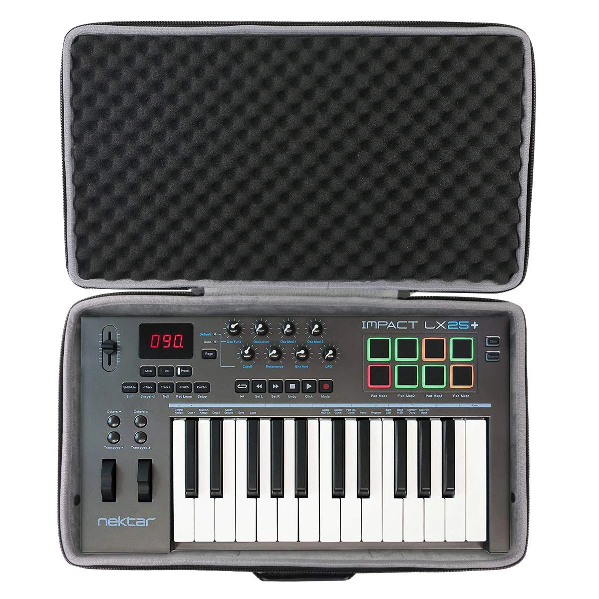 co2CREA Hard Travel Case for Nektar Impact LX25+ MIDI Keyboard Controller, Case only