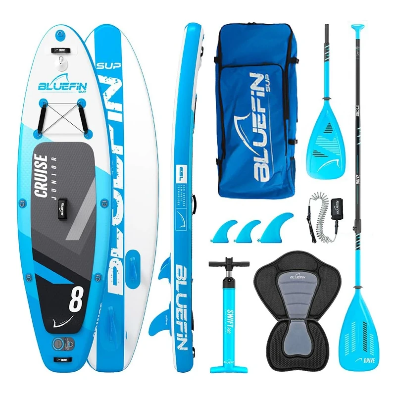 Bluefin SUP Inflatable Stand Up Paddle Board | 6” Thick | Kayak Conversion Kit | All Accessories | Multiple sizes: Kids, 10’8, 12’, 15' (Junior 8') CRUISE