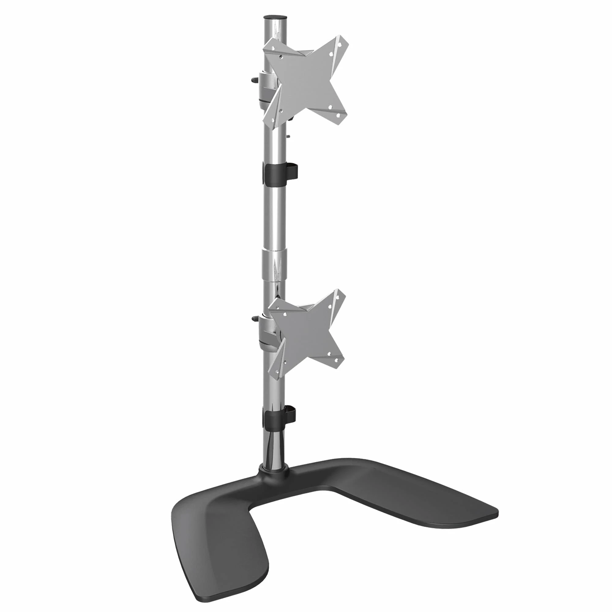 StarTech Vertical Dual Monitor Stand - Ergonomic Desktop Stacked Two Monitor Stand up to 27"