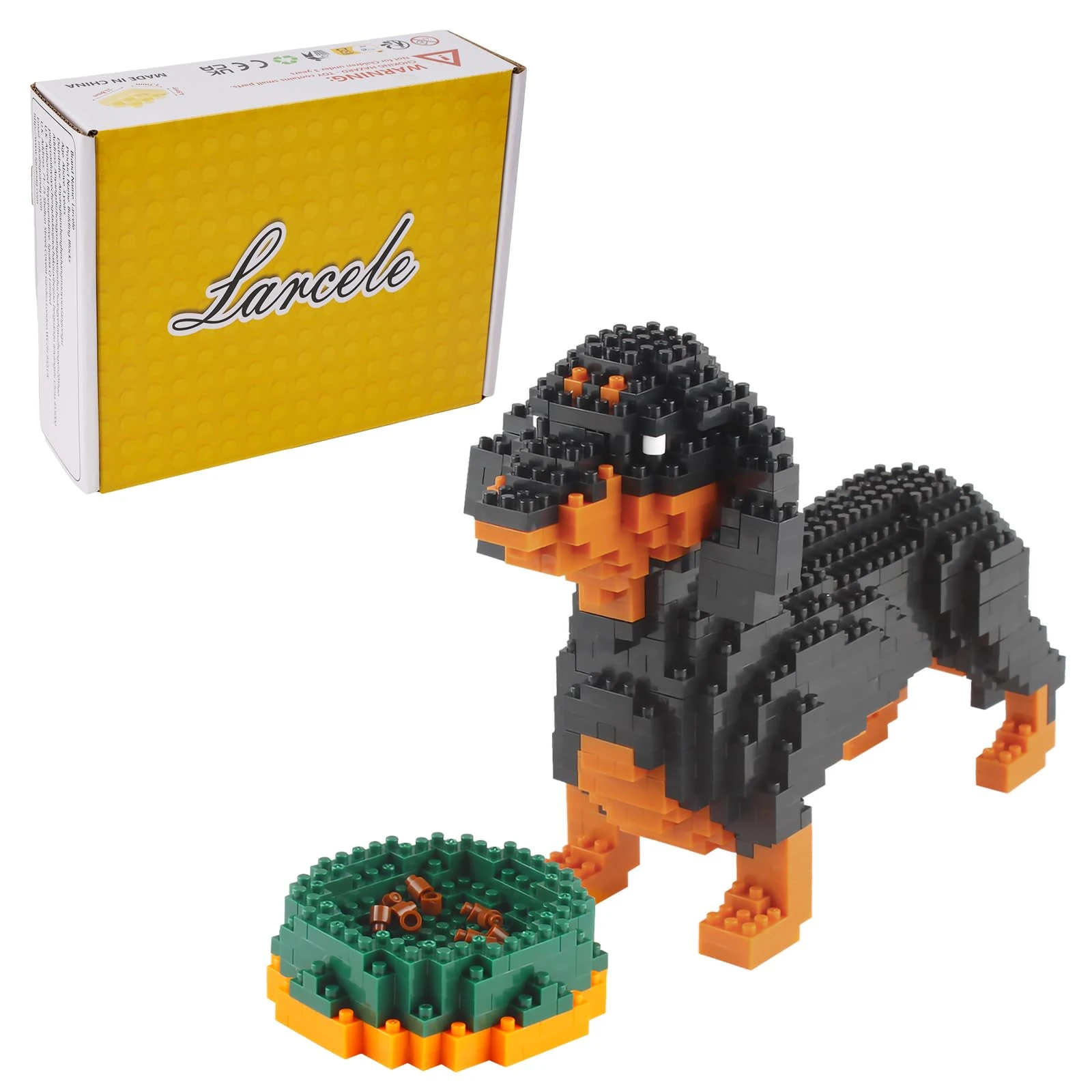 Larcele Micro Dog Building Blocks Pet Mini Building Toy Bricks,898 Pieces KLJM-02 (Dachshund)