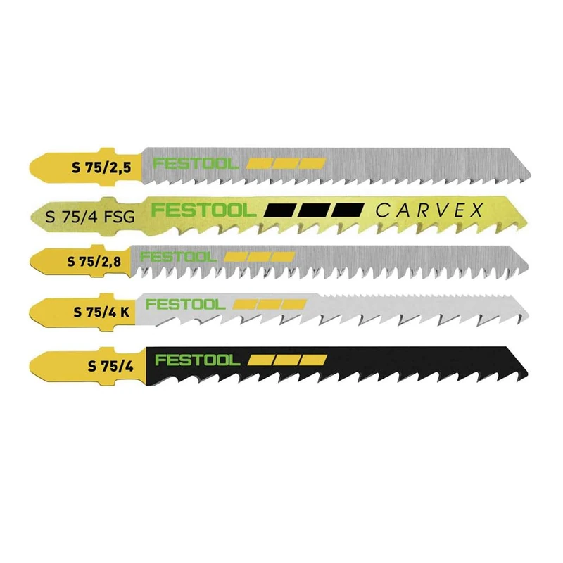 Festool 204275 25-Pieces Jigsaw Blade Set, 75 mm Tooth Length