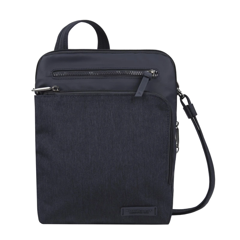 Travelon Anti-Theft Metro Small Crossbody, Navy Heather, One Size, Anti-theft Metro Small Crossbody