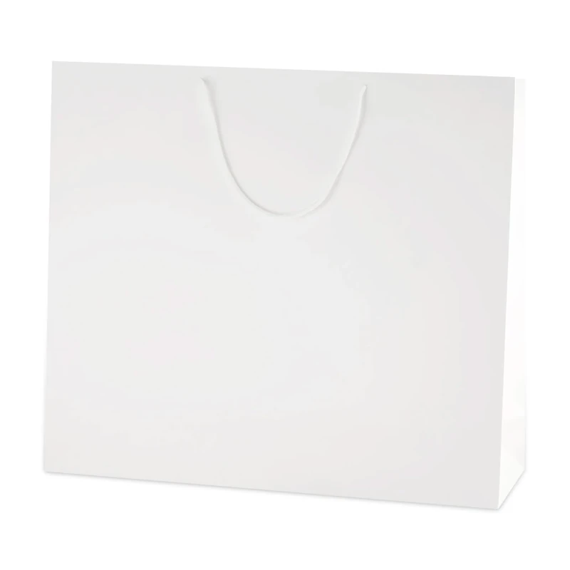 Thepaperbagstore 30× White Extra Large Matt Laminated Gift Bags 50×42×13cm – 250 gsm Boutique Paper Bags with Rope Handles & Reinforced Base – Ideal for Gifts, Weddings, Retail & Corporate Use