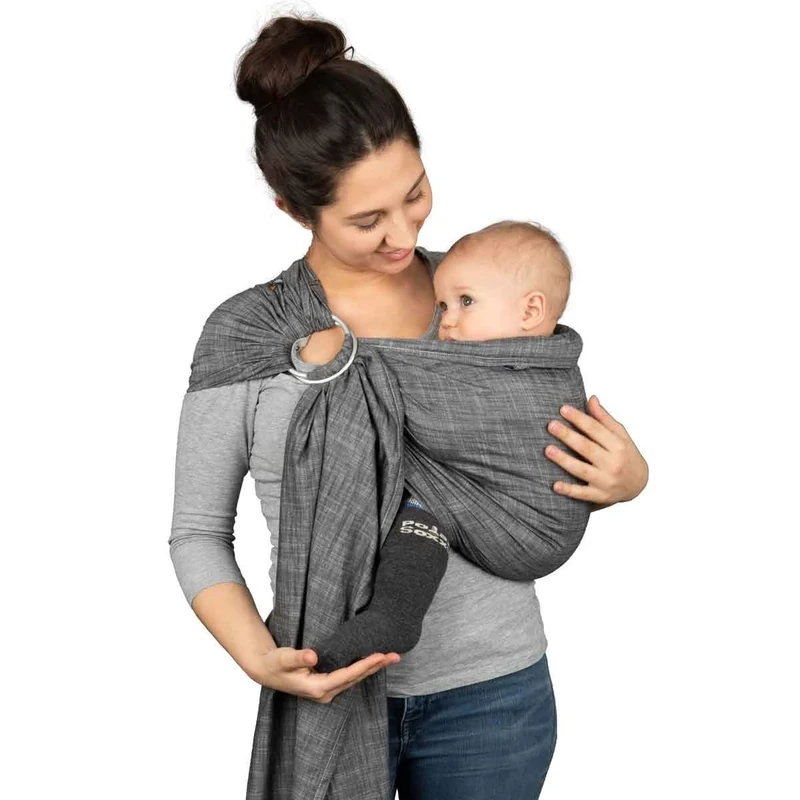 Hoppediz Ring-Sling Baby Sling from Birth 100% Tested for Harmful Substances Cotton Denim Black