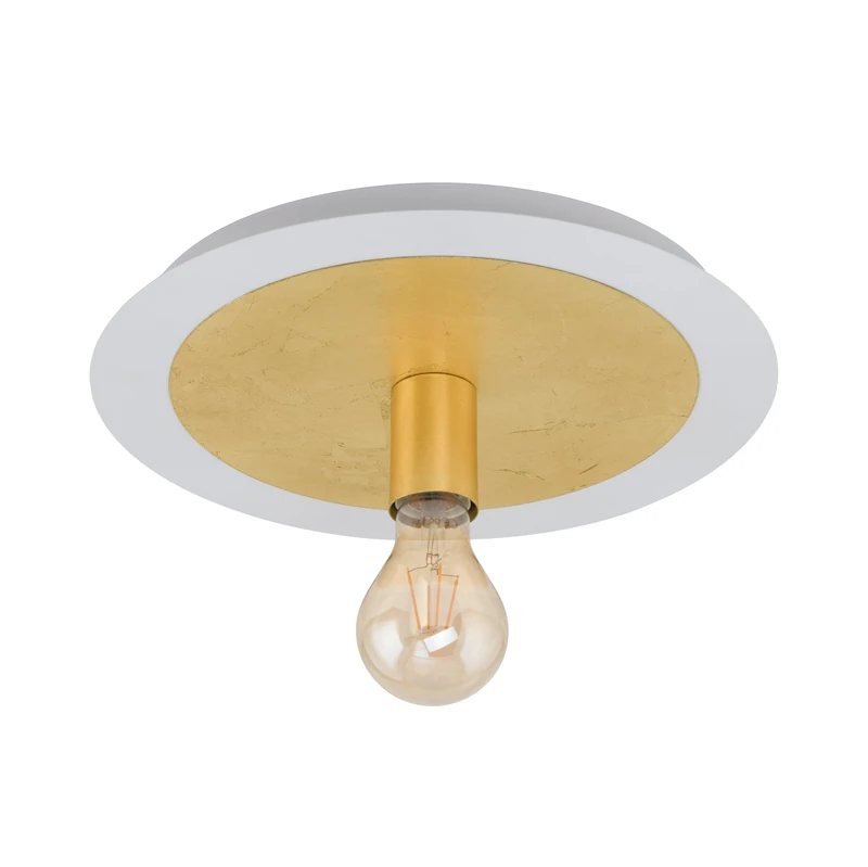 EGLO Passano LED Ceiling Light, Steel in White, Gold, E27 Socket