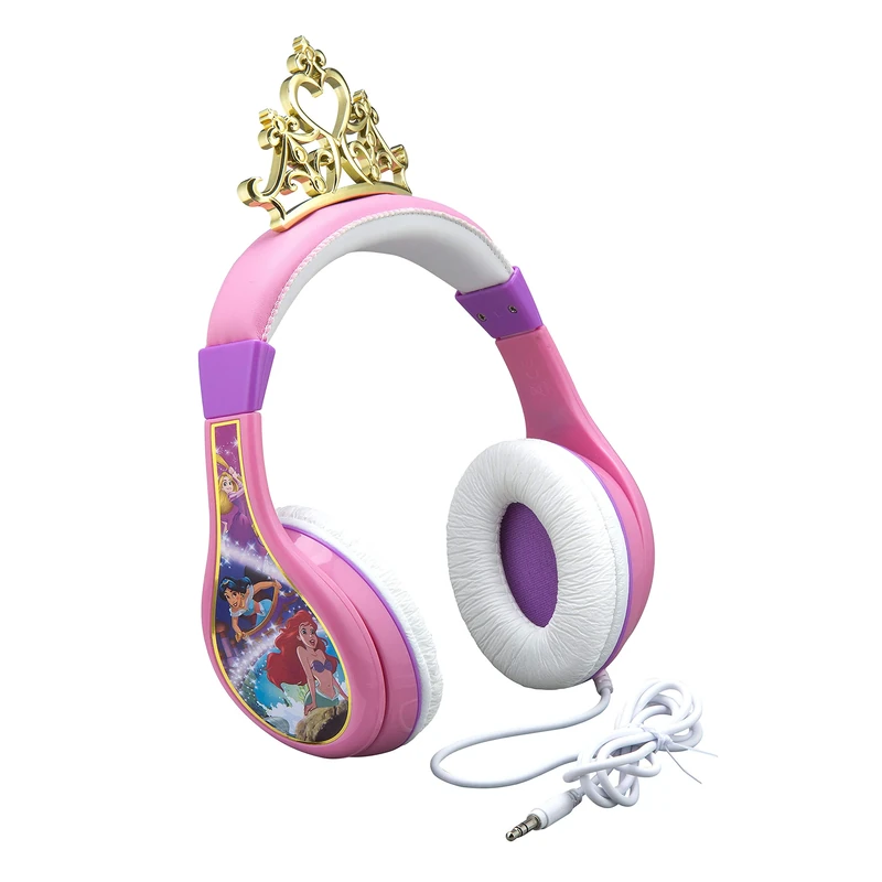 Disney Kids Headphones for Kids Princess Adjustable Stereo Tangle-Free 3.5mm Jack Wired Cord Over Ear Headset for Children Parental Volume Control Kid Friendly Safe Perfect for School Home Travel - Image 1