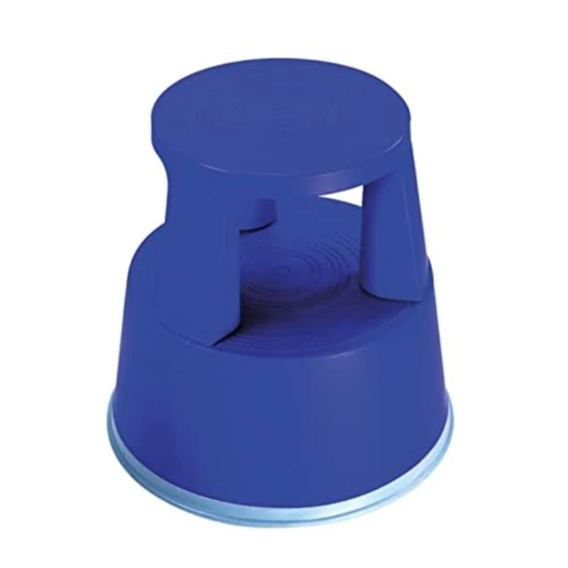 2Work Plastic Step Stool with Non-Slip Rubber Base 430mm Blue T7/Blue 2W05000 - Image 1