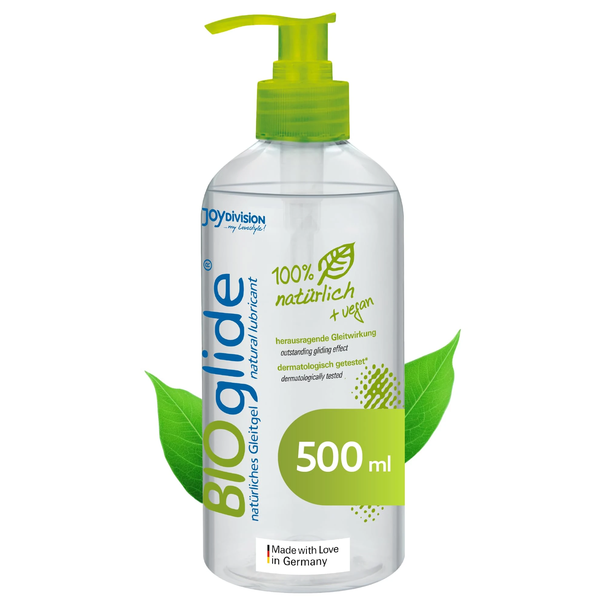 JOYDIVISION Original BIOglide Neutral Lubricant 500ml | 100% Natural & Vegan | Water-Based Gel | Organic Suitable for Latex Condoms | Water Based