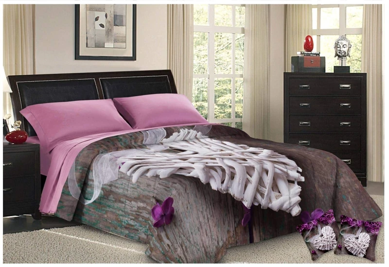 PETTI Artigiani Italiani, Hypoallergenic, Microfiber, Cozy and Warm, Printed Duvet, 100% Made in Italy, Shabby Lilac, Bed 135 (120/130 x 190/200)