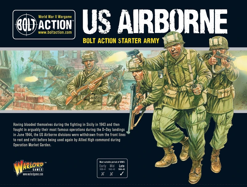 Warlord Games US Airborne Starter Army - 28mm Scale Plastic Miniatures for Bolt Action Highly Detailed World War 2 Miniatures for Table-top Wargaming