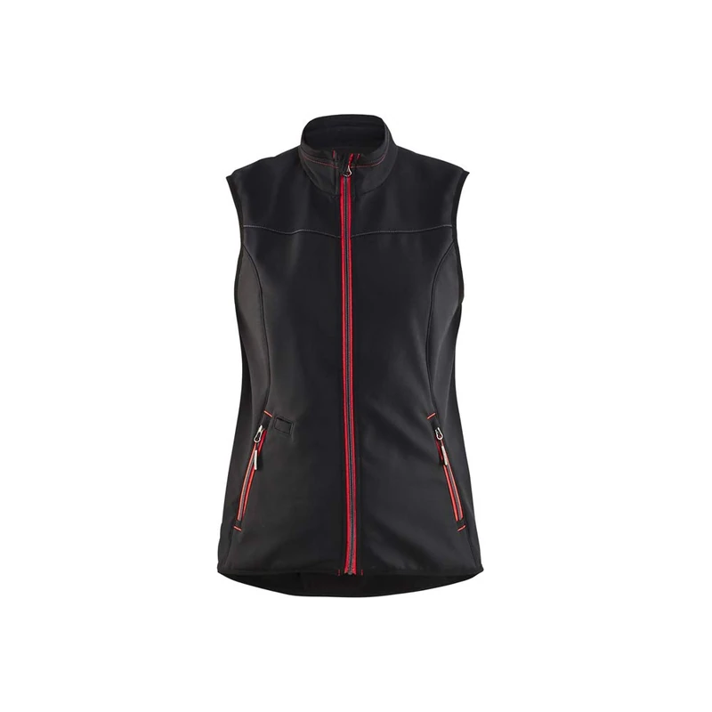 Blaklader 385125169956XS Ladies Softshell Gilet, Black/Red, Size XS