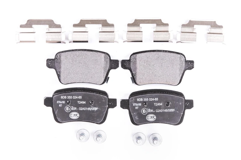 HELLA 8DB 355 024-651 Brake pad set - not prepared for wear indicator - T2494 - for e.g. OPEL / VAUXHALL