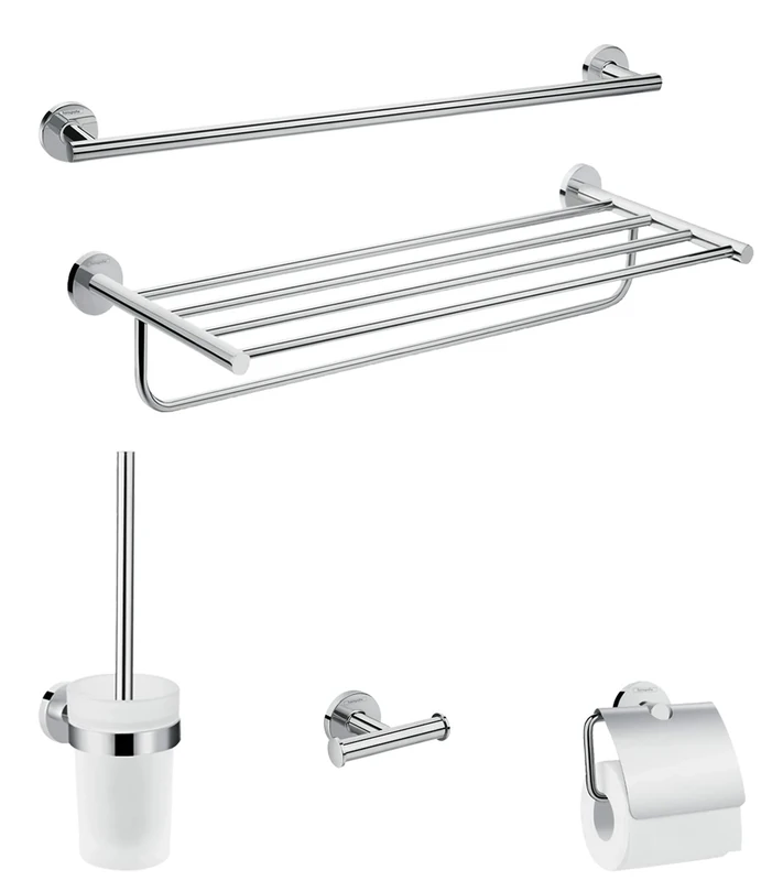 hansgrohe 41728000 Logis Universal Bathroom Accessories Set, 5 Pieces, Chrome