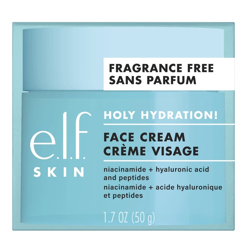 e.l.f. SKIN Holy Hydration! Face Cream, Smooth, Non-Greasy, Lightweight, Nourishing, Moisturises, Softens, Absorbs Quickly, Suitable For All Skin Types