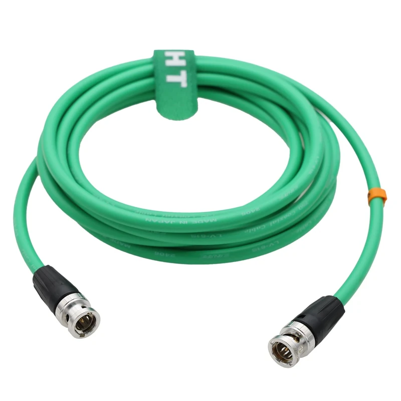 Hangton 12G 4K Raw SDI Coaxial Video Cable BNC to BNC Canare LV-61S 75 ohm for Camera Monitor Flexible Shielded 10M Green