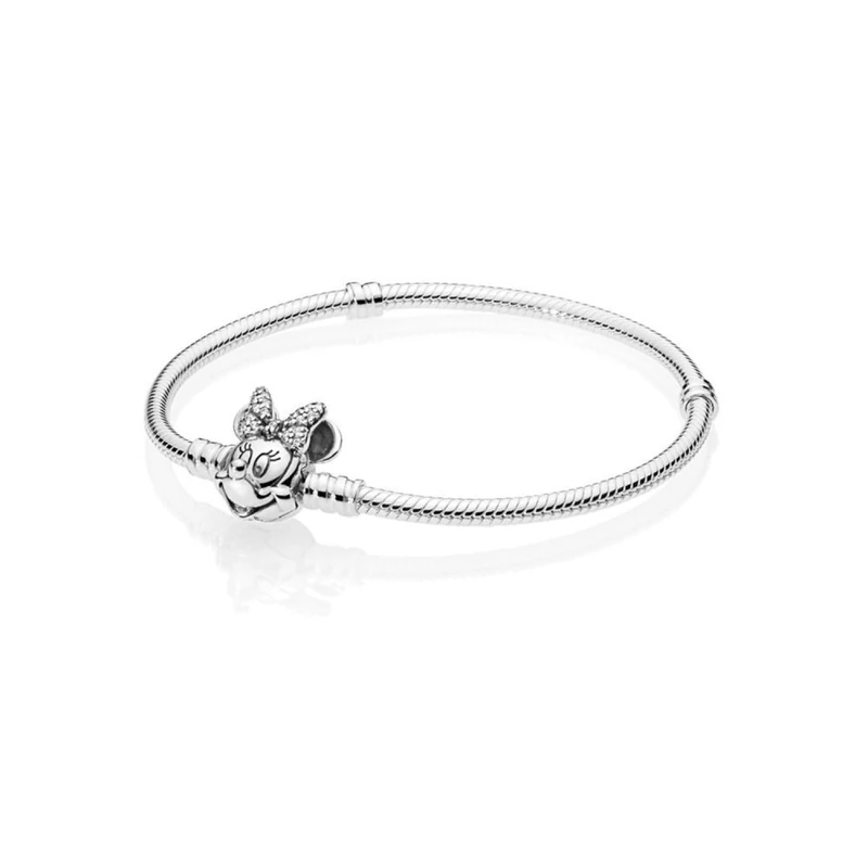 Pandora Disney Minnie silver bracelet with clear cubic zirconia, 18