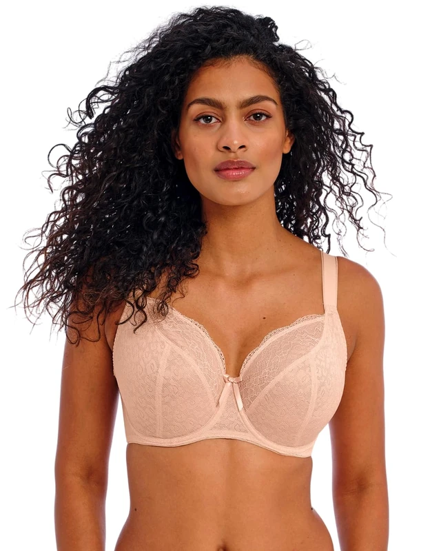 Freya Women's Fancies Lace Balcony Underwire Bra Plunge, Natural Beige, 32GG US