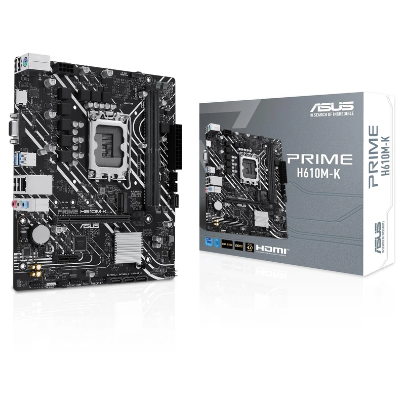 Asus PRIME H610M-K, Intel H610, 1700, Micro ATX, 2 DDR5, VGA, HDMI, PCIe4, 1x M.2