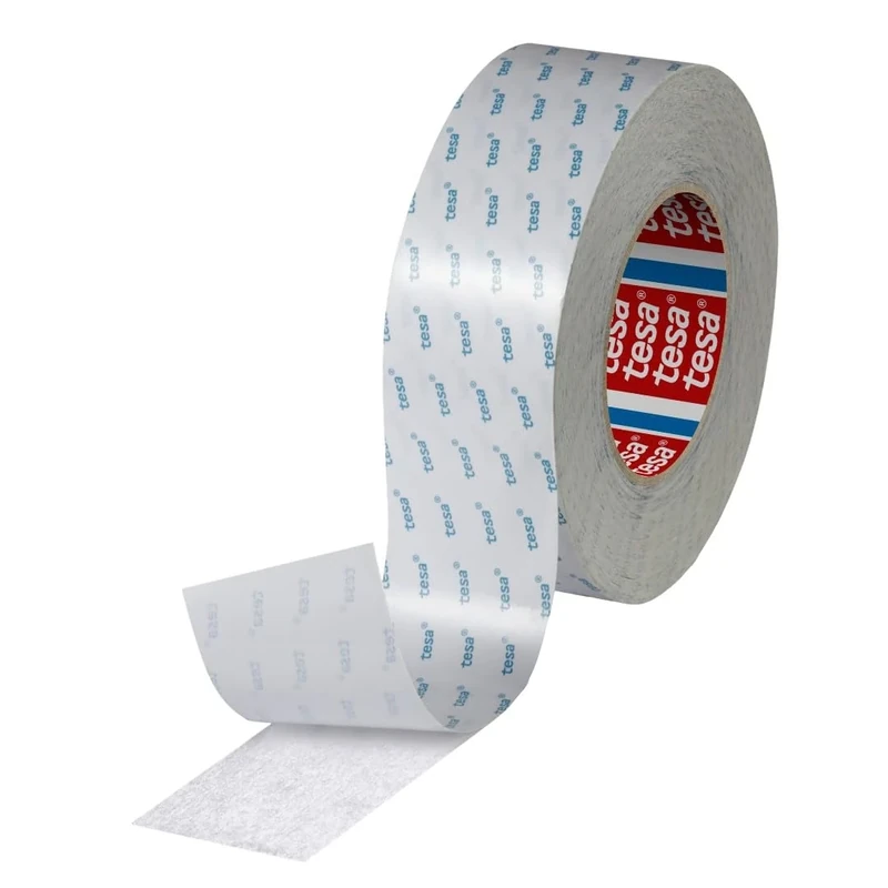 Tesa 4943 Double Sided Adhesive Tape for Lamination and Fixing, Non-Woven Fabric Support, Acrylic Modified Mass Adhesive, 100μm, 50 m x 50 mm, Transparent, Pack of 36 Pieces