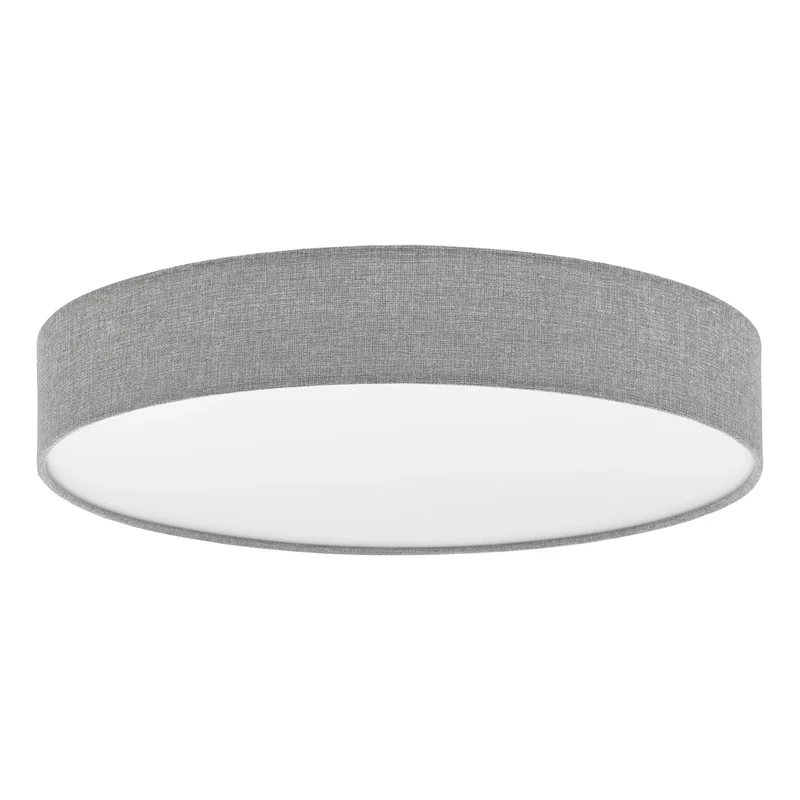 Eglo LED Ceiling Lamp Romao, Ceiling Light Made of Steel, Plastic, Textile in White, Grey, with Remote Control, Colour Temperature Change, Night Light, Dimmable, Ø 57 cm (22.4")