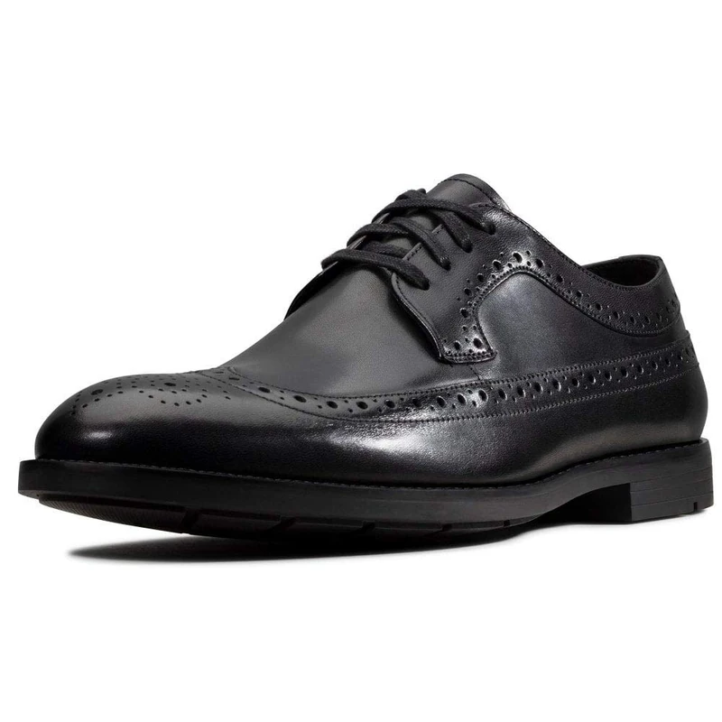 Clarks Men's Ronnie Limit Brogues, Black Black Leather Black Leather, 6.5 UK