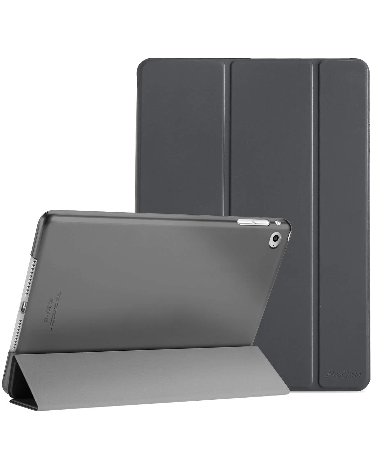 ProCase Smart Case for iPad Air 2 2014 A1566 A1567, Ultra Slim Lightweight Stand with Translucent Frosted Back Cover -Grey
