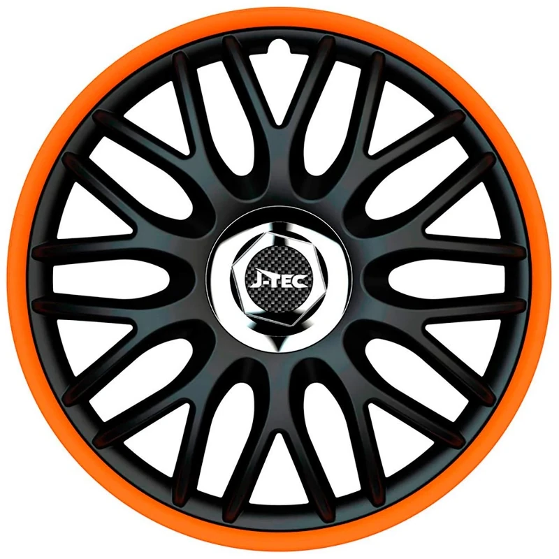 J-Tec Set wheel covers Orden R 16-inch black/orange + chrome ring