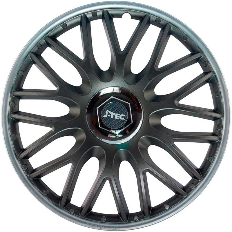 J-Tec Set wheel covers Orden SR 13-inch grey/silver + chrome ring