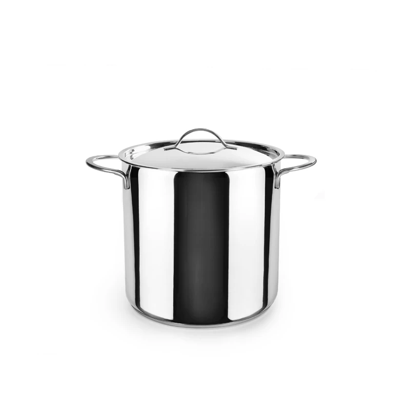 IBILI Noah Deep Stock Pot with Lid, 22 cm, 18/10 Stainless Steel, Suitable for Induction Hobs - Image 1
