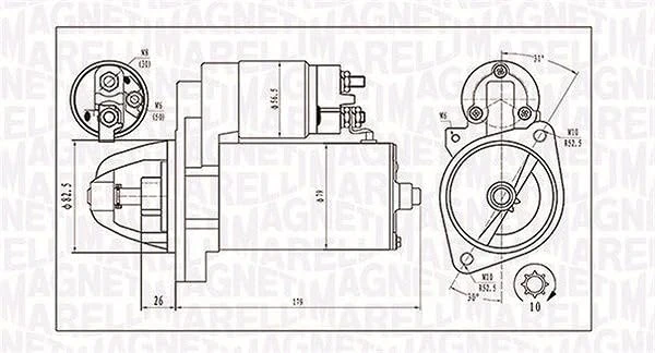 Magneti Marelli MQS1202 Starter Motor VW, Mercedes-Benz