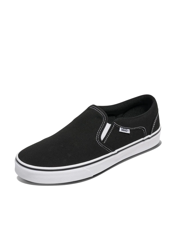 Vans Men's Mn Asher Sneaker, Black Canvas Black White 187, 12 UK