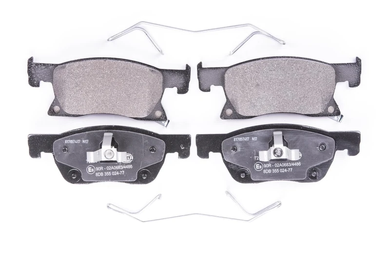 HELLA 8DB 355 024-771 Brake pad set - with acoustic wear warning - T2520 - for e.g. CHEVROLET / HOLDEN / OPEL / VAUXHALL