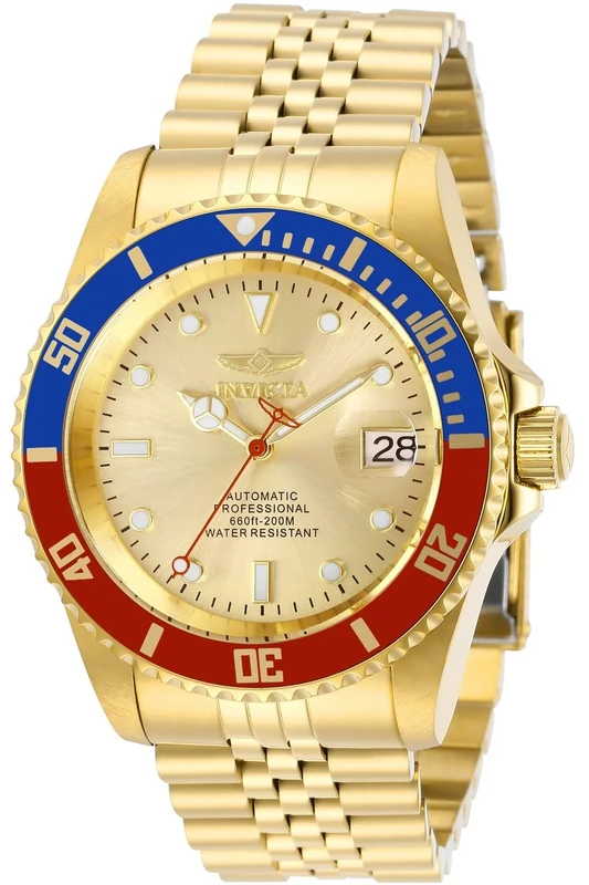Invicta Pro Diver 29183 Men's Watch - Waterproof - Analogue - Automatic Movement - Stainless Steel with Gold dial - 42mm