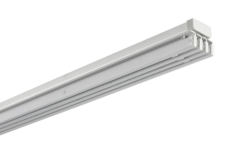 Gardinia Panel Curtain Rails Emia Complete Set, 2-Track Rail With Accessories, Extendable, 140-225 cm, Aluminium, 23-4000