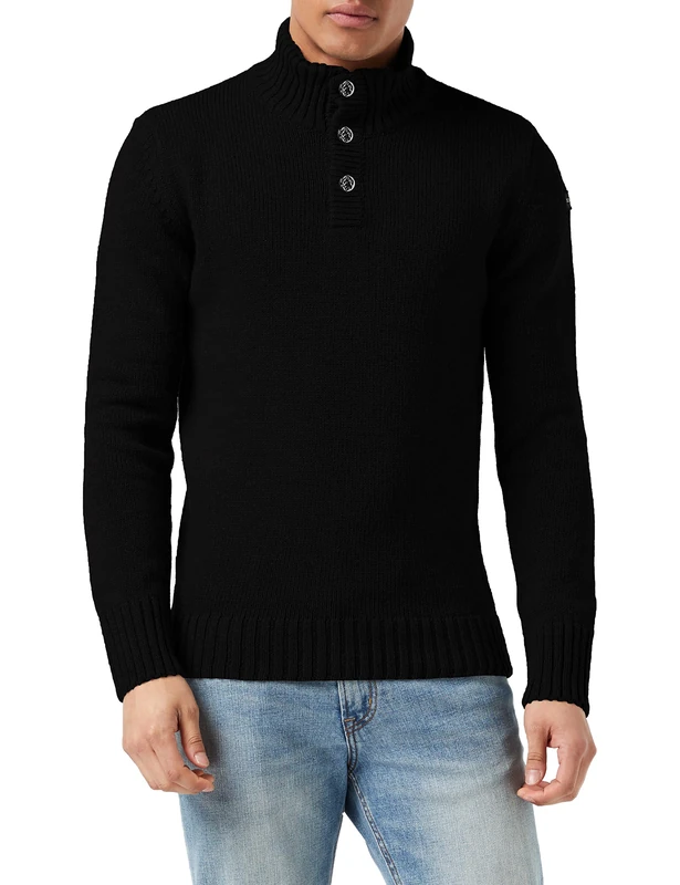 Schott Nyc Men's Ploutrider4 Pullover Sweater, Black, Small - Image 1