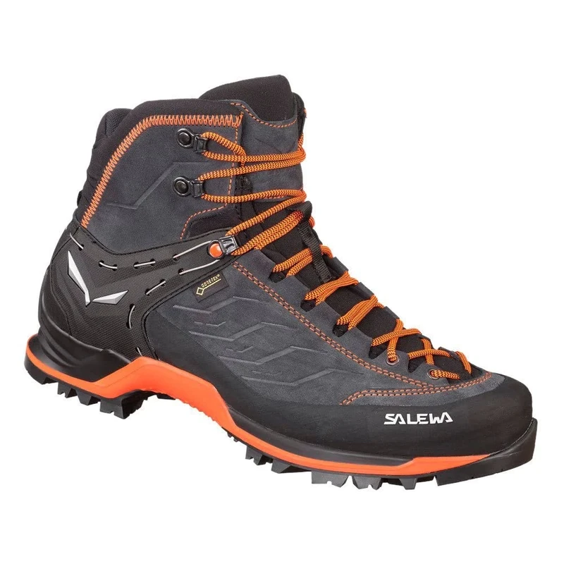 Salewa MS Mountain Trainer Mid Gore-TEX, Trekking & hiking boots Men’s, Grey (Asphalt/Fluo Orange), 7.5 UK