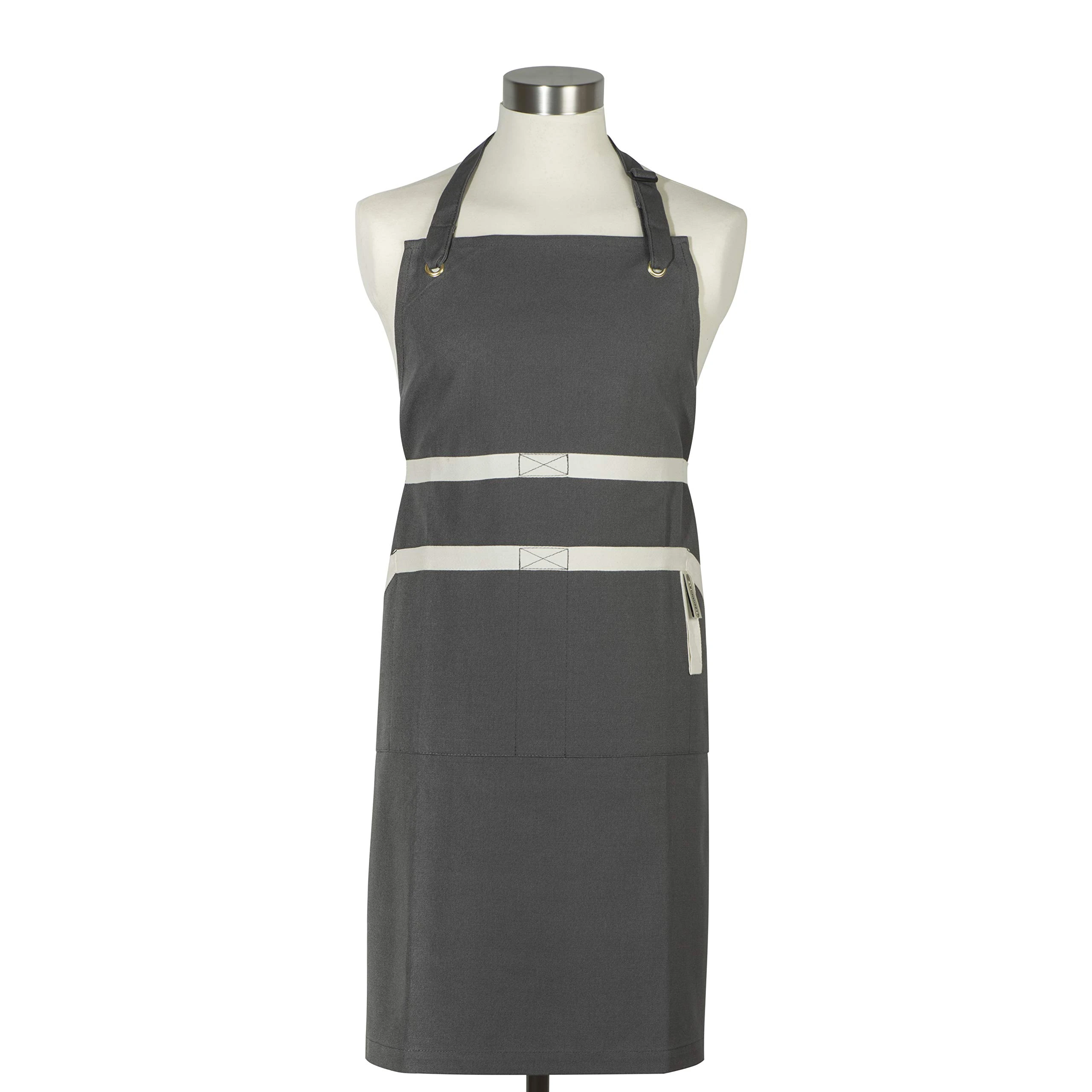 LE CREUSET 4-Layered Textile Chef’s Apron, Bibbed, Stain Resistant, Flint, 95000700444000