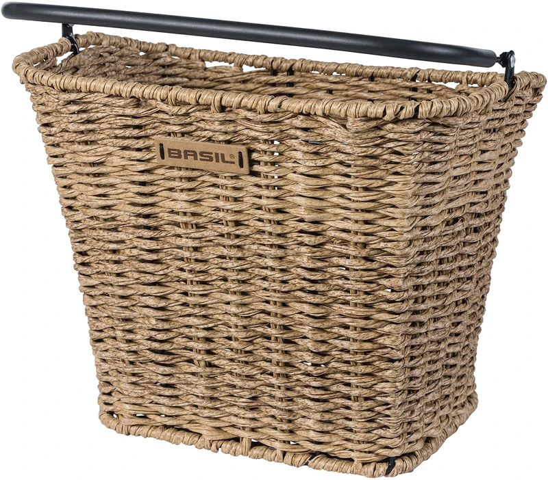 Basil Bremen Rattan Look Baseasy/Klickfix Front Basket - Seagrass, One Size