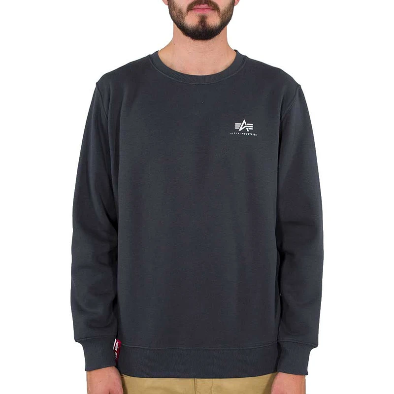 Alpha Industries Basic Sweater Small Logo Sweatshirt for Men Navy