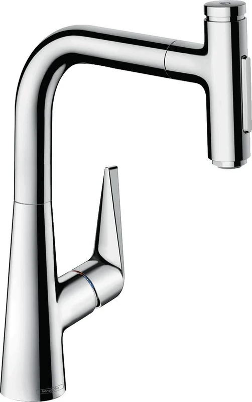 hansgrohe Talis Select M51 Kitchen Tap with Hose Box, 150° Swivel, Extendible Spray with 2 Jet Types, Outlet Height 223 mm, Standard Connections Chrome