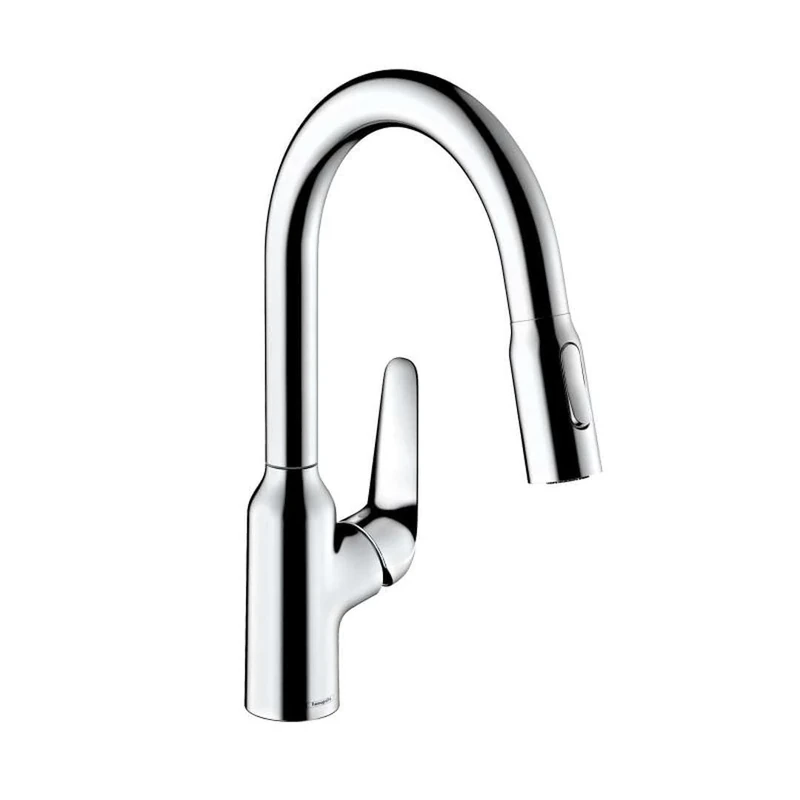 hansgrohe 71801000 M429-H180 Kitchen Tap, 360° Swivel Range, Pull-Out Spray, Chrome, Spout height 18 cm