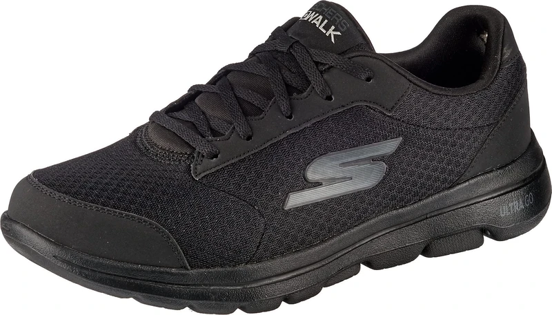 Skechers Men's Go Walk 5 Qualify Trainers, Black Textile Synthetic Black Trim, 6 UK